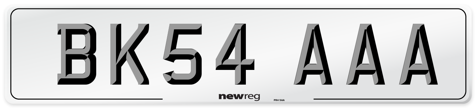 BK54 AAA Number Plate from New Reg